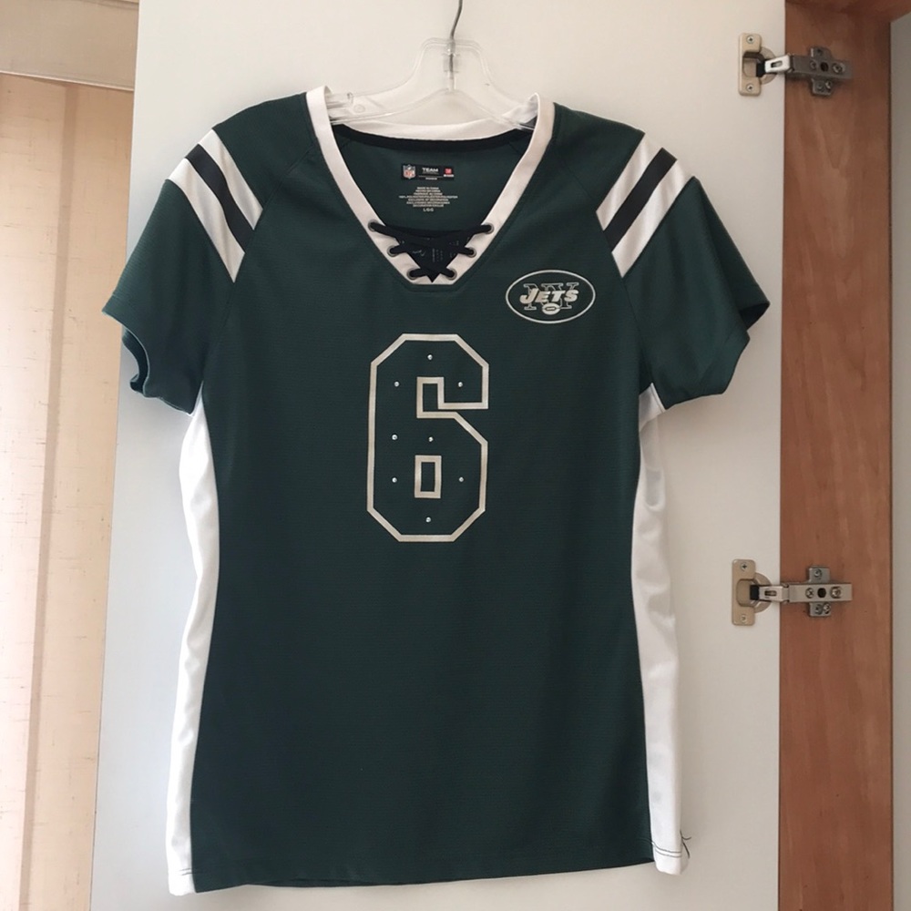 Green jets jersey - size large but fits like med